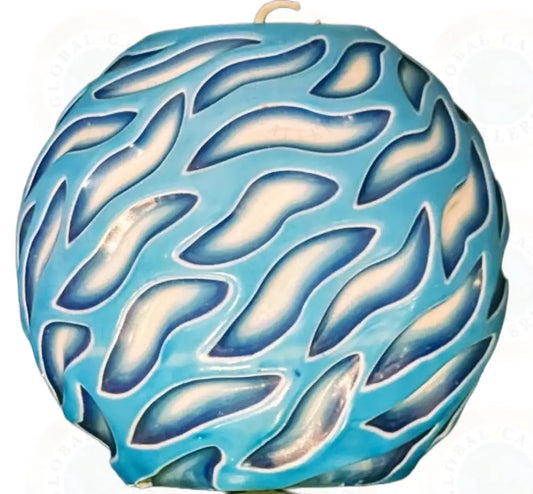 Art Deco Curved Monotone Blue