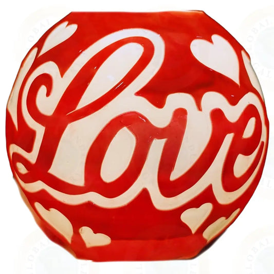 ’Love’ with Hearts Red with White