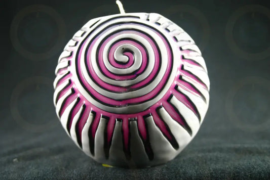 Pink Art Spiral Candle